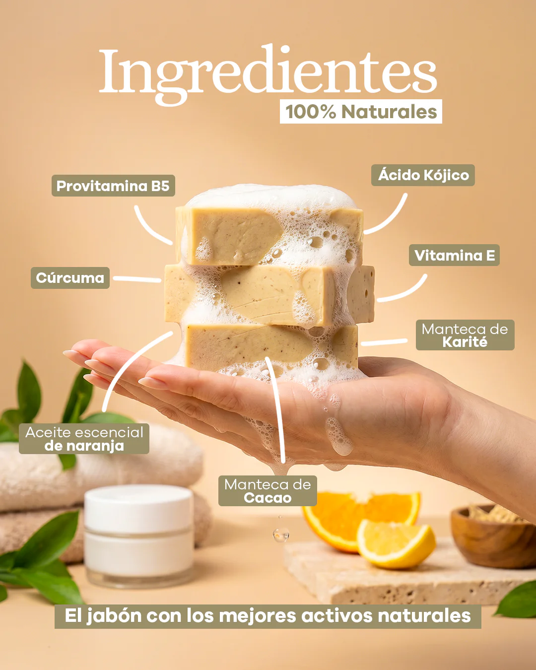 Jabón Aclarante con Cúrcuma y Ácido Kójico X3 UNIDADES - ENVIO GRATIS